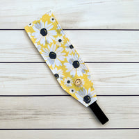 Handmade Buttoned Headbands - Yellow Daisy