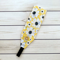 Handmade Buttoned Headbands - Yellow Daisy