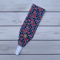 Handmade Buttoned Headbands - Watermelon Gingham