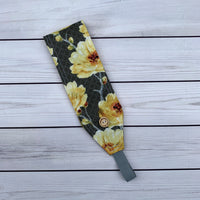 Handmade Buttoned Headbands - Yellow Floral