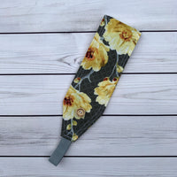 Handmade Buttoned Headbands - Yellow Floral
