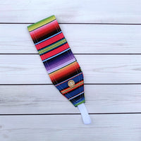 Handmade Buttoned Headbands - Purple Serape