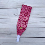 Handmade Buttoned Headbands - Pink Leopard