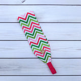 Handmade Buttoned Headbands - Pink/Green Chevron