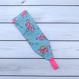 Handmade Buttoned Headbands - Floral Flamingos