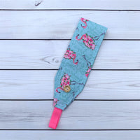 Handmade Buttoned Headbands - Floral Flamingos