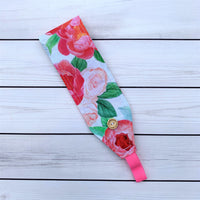 Handmade Buttoned Headbands - Pink Floral