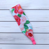 Handmade Buttoned Headbands - Pink Floral