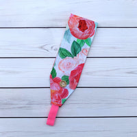 Handmade Buttoned Headbands - Pink Floral