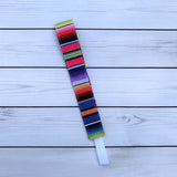 Handmade Buttoned Headbands - Purple Serape