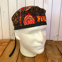 Handmade Buttoned Scrub Caps - Firefighter