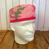 Handmade Buttoned Scrub Caps - Pink Camo