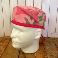 Handmade Buttoned Scrub Caps - Pink Camo