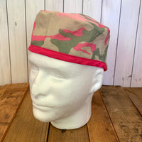 Handmade Buttoned Scrub Caps - Pink Camo