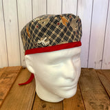 Handmade Buttoned Scrub Caps - Blue Gingham Zoo Animals