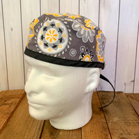 Handmade Buttoned Scrub Caps - Sunburst