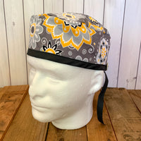 Handmade Buttoned Scrub Caps - Sunburst