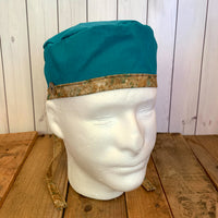 Handmade Buttoned Scrub Caps - Teal