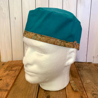 Handmade Buttoned Scrub Caps - Teal