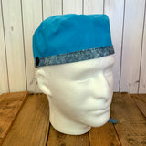 Handmade Buttoned Scrub Caps - Light Blue