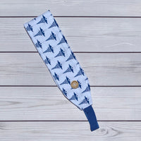 Handmade Buttoned Headbands - RN Blue