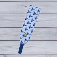 Handmade Buttoned Headbands - RN Blue