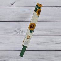 Handmade Buttoned Headbands - Creme Sunflowers