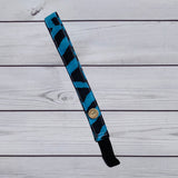 Handmade Buttoned Headbands - Blue Zebra Stripes
