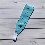 Handmade Buttoned Headbands - Teal Multi-Dot