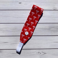 Handmade Buttoned Headbands - RN Red