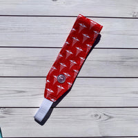 Handmade Buttoned Headbands - RN Red