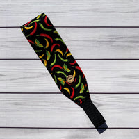 Handmade Buttoned Headbands - Mixed Peppers