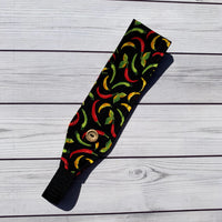 Handmade Buttoned Headbands - Mixed Peppers