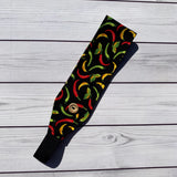 Handmade Buttoned Headbands - Mixed Peppers