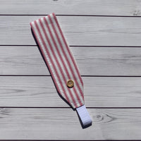 Handmade Buttoned Headbands - Pink Stripes
