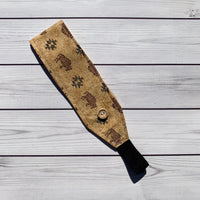 Handmade Buttoned Headbands - Bison