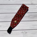 Handmade Buttoned Headbands - Maroon with Sunflowers