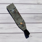 Handmade Buttoned Headbands - Gray Skulls