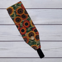 Handmade Buttoned Headbands - Packed Sunflowers