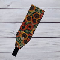 Handmade Buttoned Headbands - Packed Sunflowers