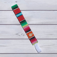 Handmade Buttoned Headbands - Orange Serape
