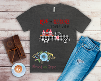 Love the Gnome You're With Tshirt - Buffalo Check Truck