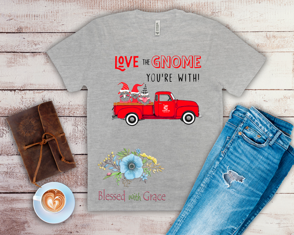 Love the Gnome You're With Tshirt - Red Truck